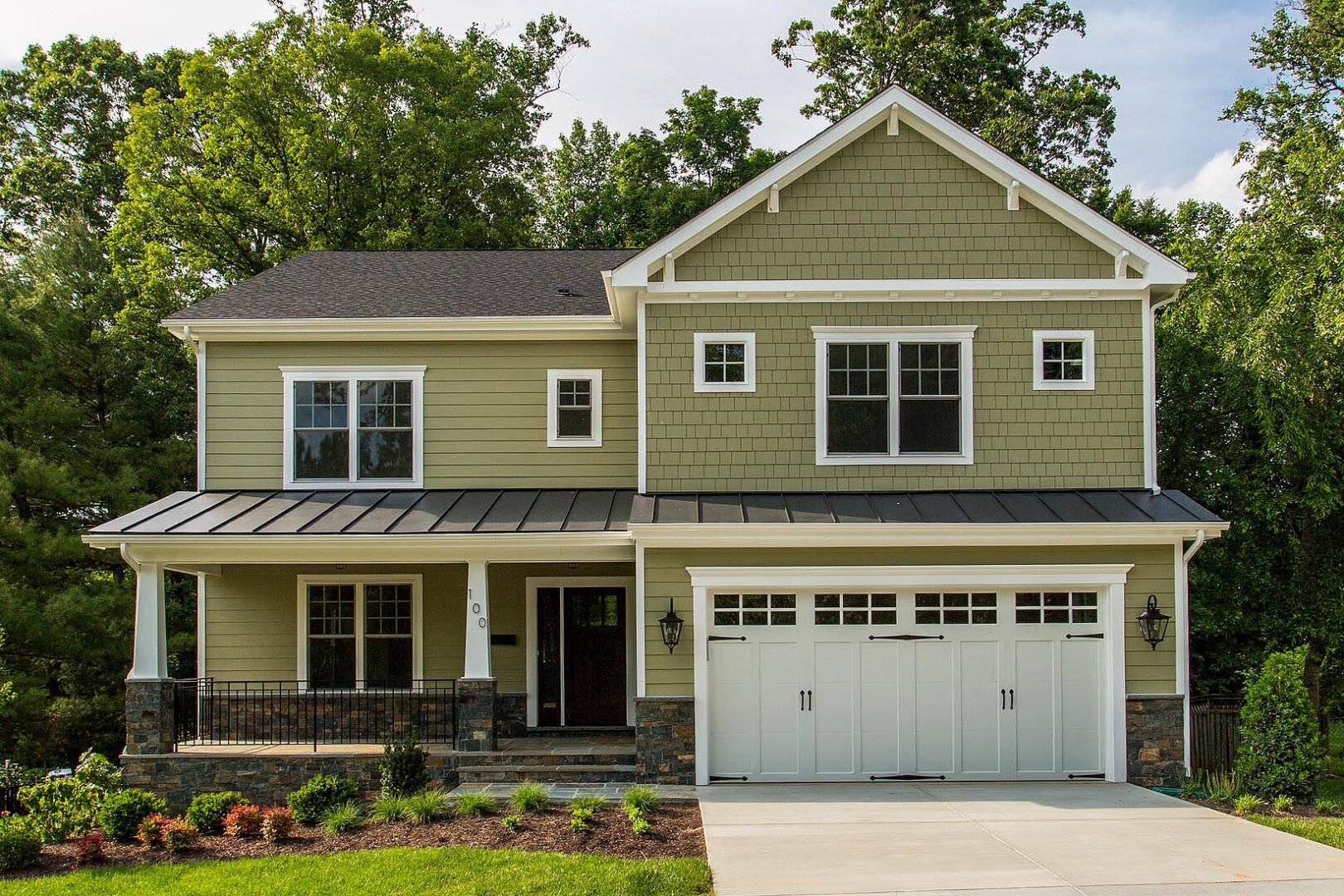 Exterior of 2 story home by Arlington custom builder