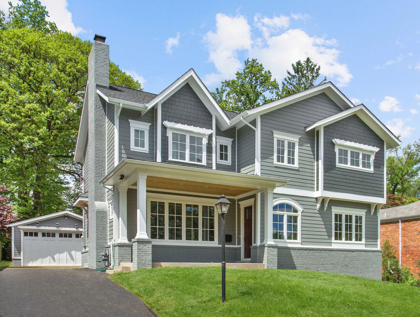 Exterior of 2 story home by Falls Church custom builder