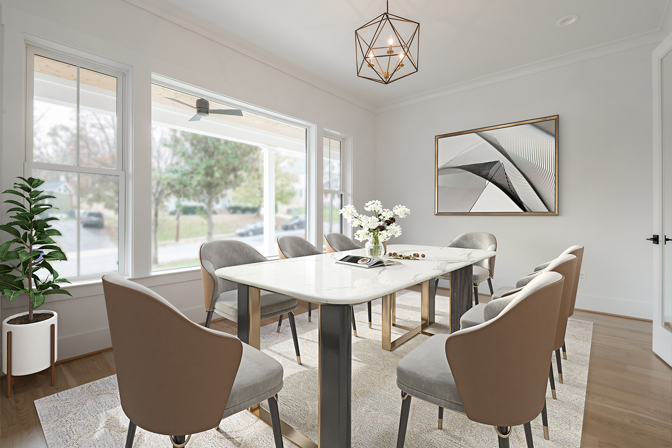 Dining room in newly built home in Mount Pleasant