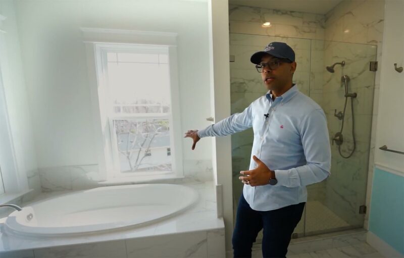 Bathroom with custom tub and shower