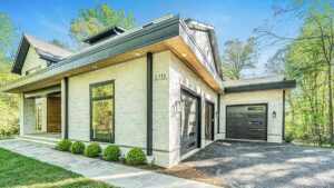 Front view of custom home exterior in Fairfax County VA