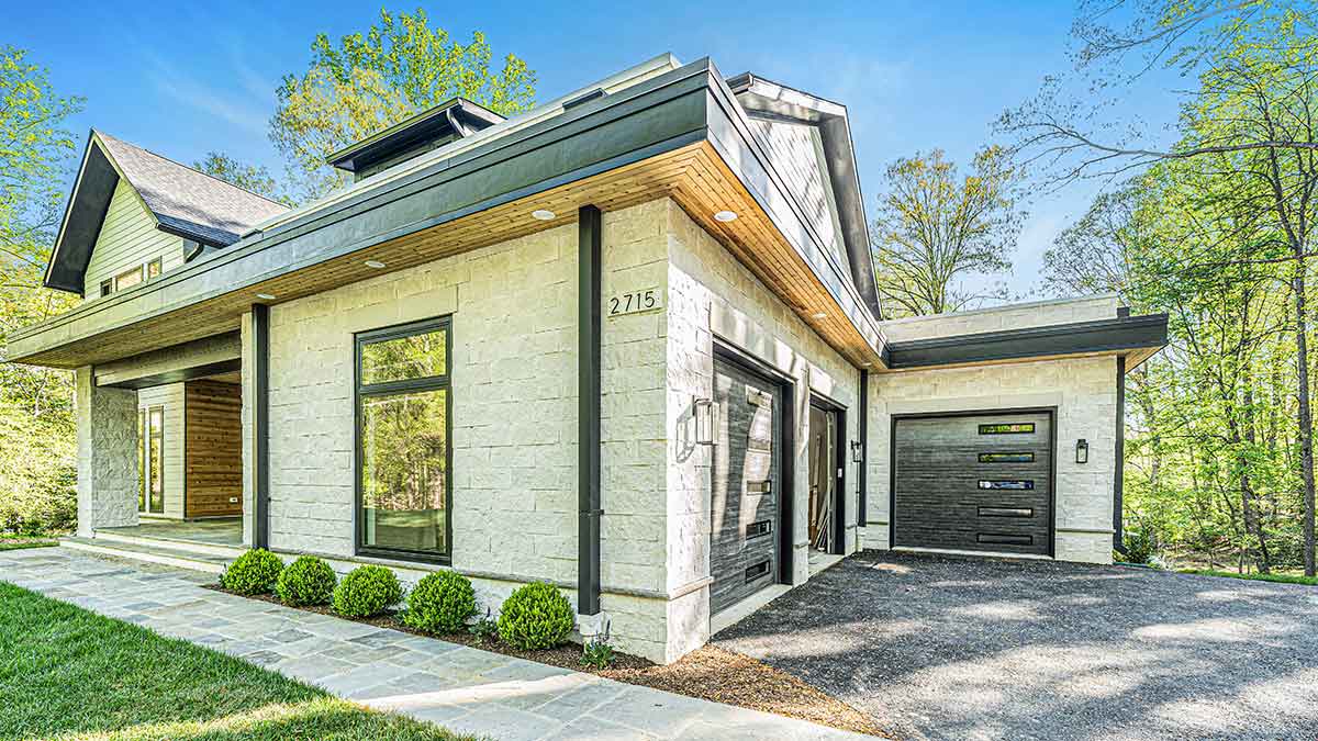 Front view of custom home exterior in Fairfax County VA