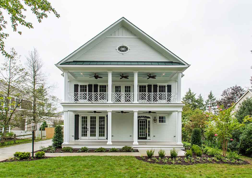 Exterior view of white home exterior in Falls Church City