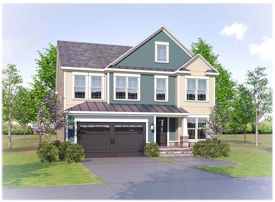 Exterior rendering of a custom home plan in Vienna